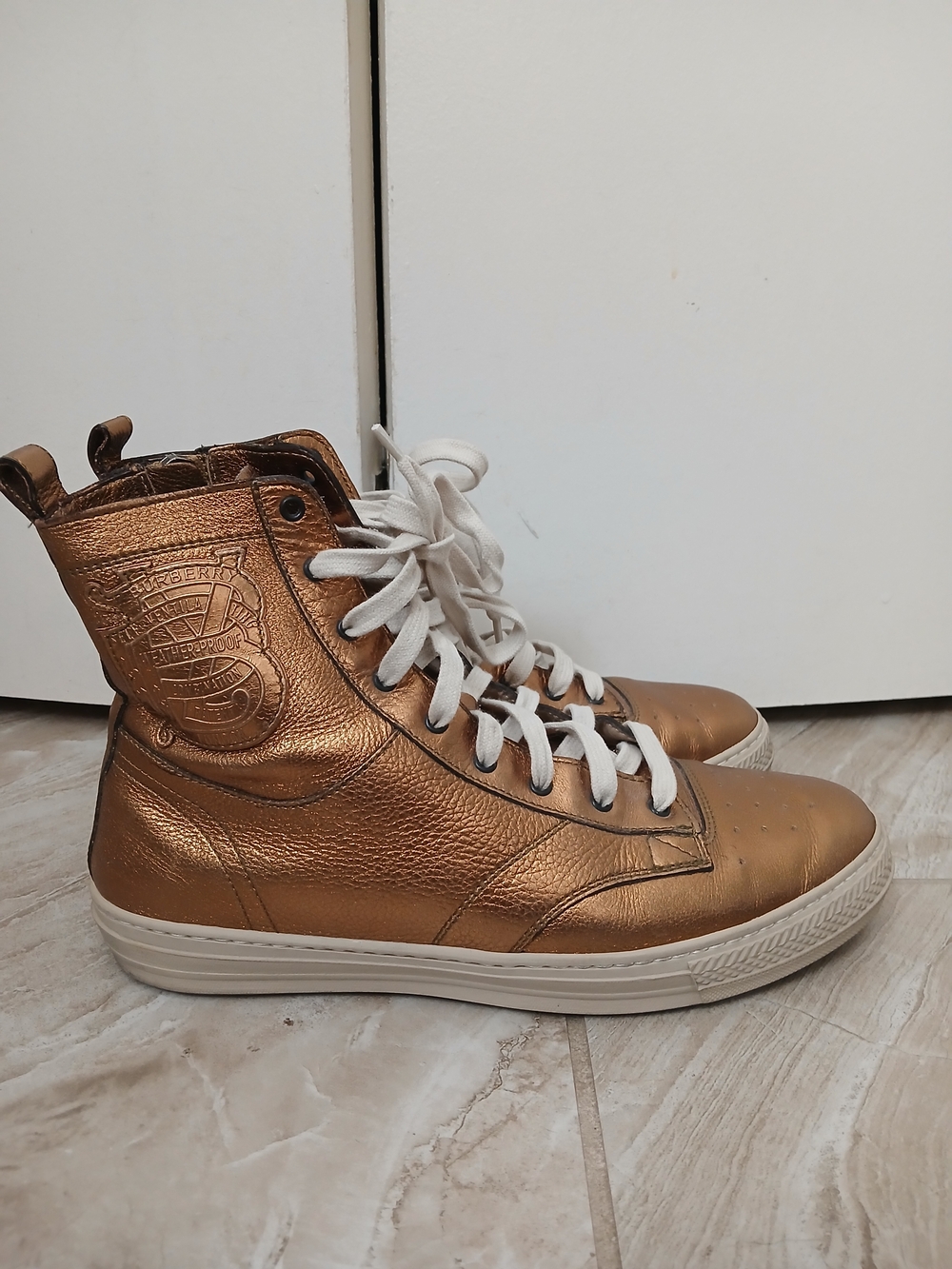 Burberry Gold Sneakers